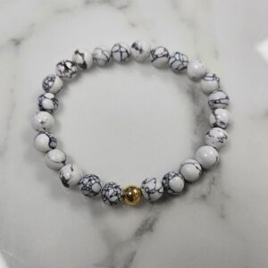 Pulsera Elastica piedra blanca