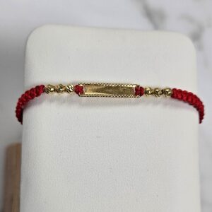 Pulsera Hilo Rojo Placa 6 balines